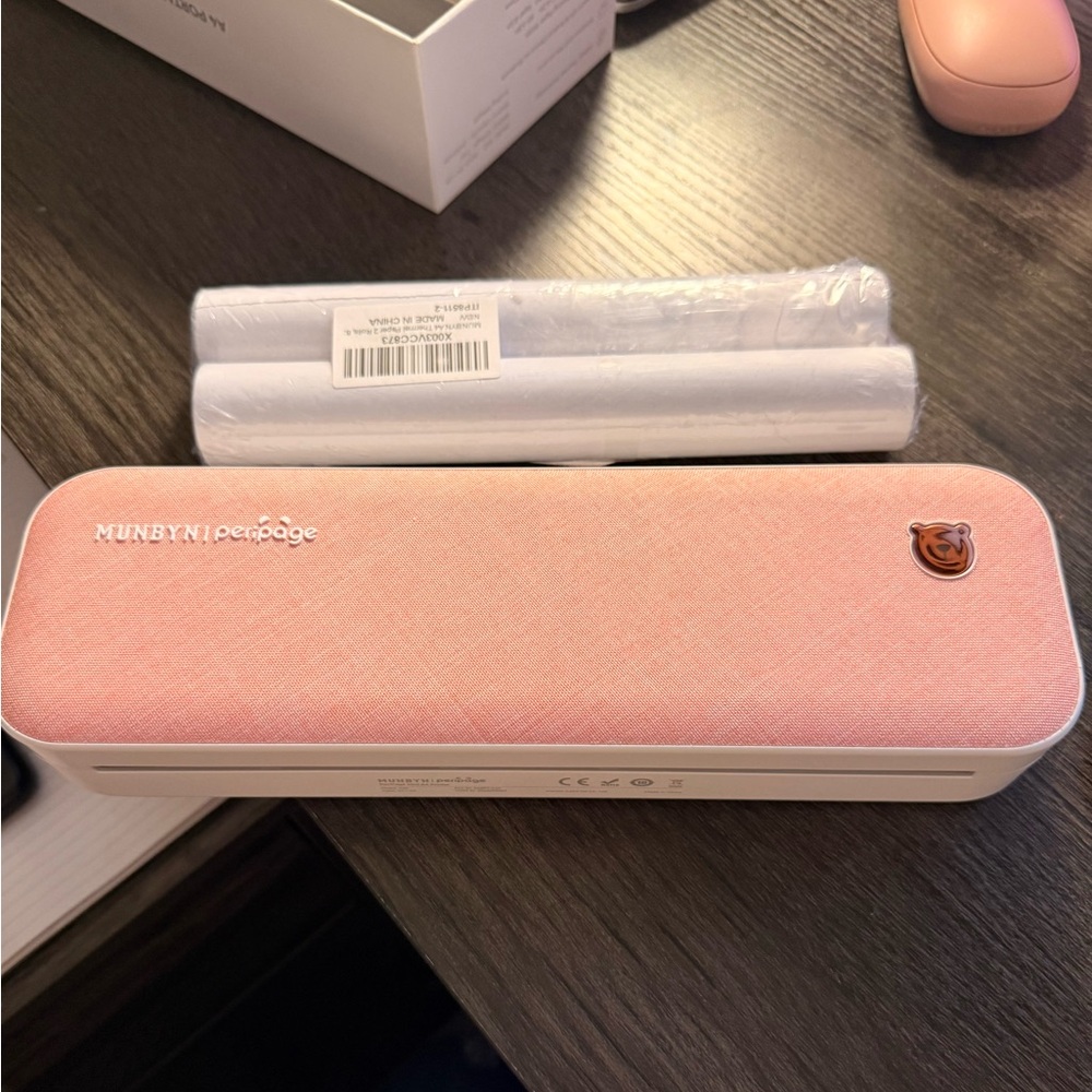 MUNBYN Pink Portable Printer